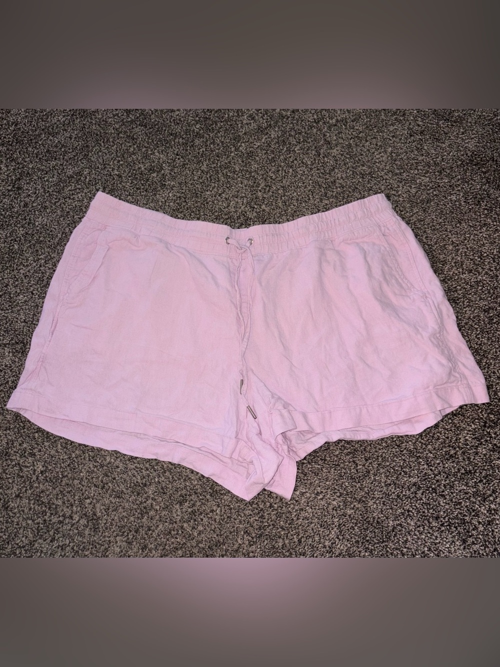 GAP Light Pink Drawstring Linen-Blend Shorts